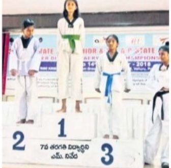 జాతీయ స్థాయి తైక్వాండో పోటీలకు  నలంద విద్యార్థిని