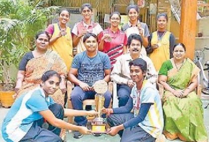 రాష్ట్ర  స్థాయి బాస్కెట్ బాల్ విజేత కృష్ణా బాలికలు