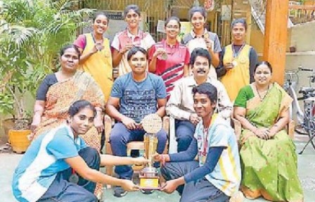 రాష్ట్ర  స్థాయి బాస్కెట్ బాల్ విజేత కృష్ణా బాలికలు