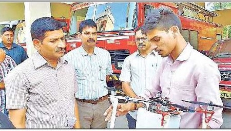 ఆధునిక సాంకేతికతతో అగ్నిమాపక డ్రోన్