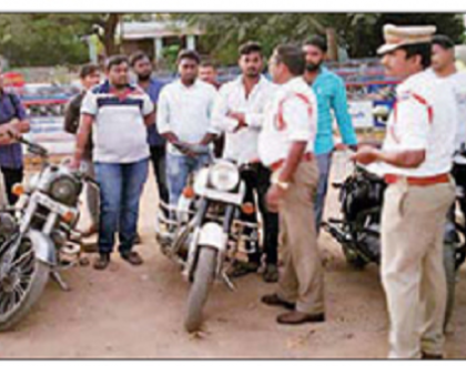బుల్లెట్లపై స్పెషల్ డ్రైవ్ లో శబ్ధకాలుష్య కారక 45వాహనాలు సీజ్