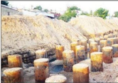 చురుగ్గా రక్షణ గోడ నిర్మాణం