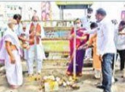 దసరా పనులకు శ్రీకారం
