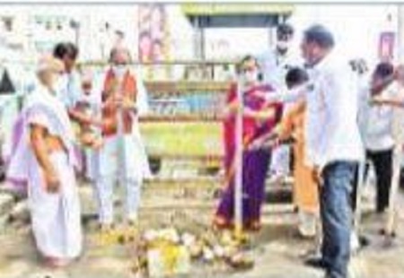దసరా పనులకు శ్రీకారం