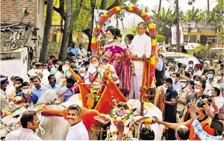 చీఫ్ జస్టిస్ రమణకు జన్మభూమి ఘనస్వాగతం
