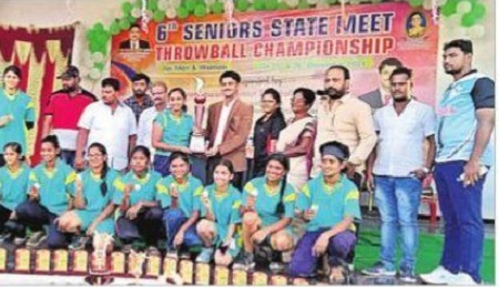 రాష్ట్ర త్రోబాల్ మహిళల విజేత కృష్ణా