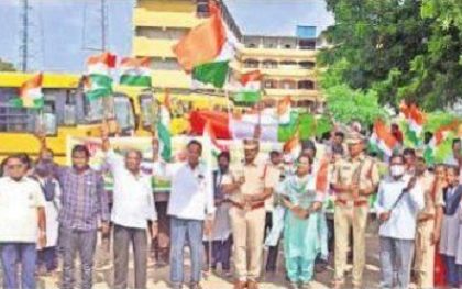 శోభాయమానంగా  త్రివర్ణ పతాక ర్యాలీలు
