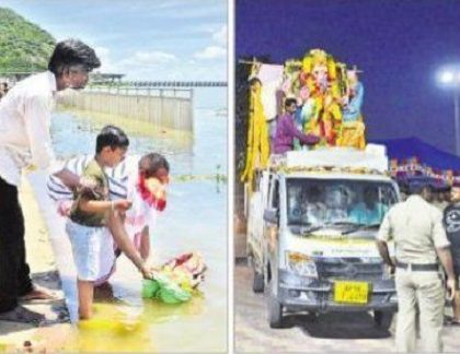 కోలాహలంగా వినాయక నిమజ్జనాలు