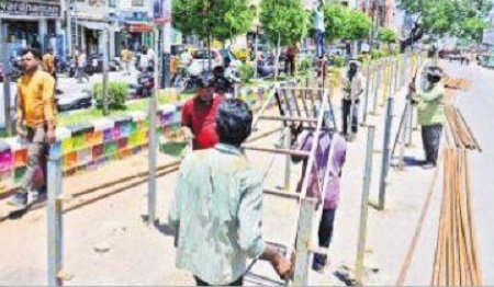ముమ్మరంగా క్యూలైను పనులు