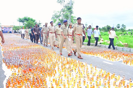 రూ.5.50 కోట్ల విలువైన మద్యం ధ్వంసం