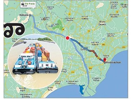 కాలువల ద్వారా పోర్టులకు సరుకు రవాణా