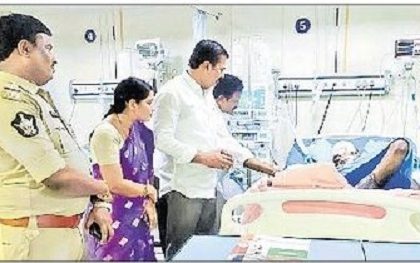 కానిస్టేబుల్ ను పరామర్శించిన ఎంపీపీ