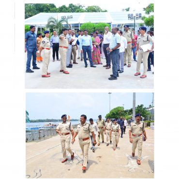 ముఖ్యమంత్రి గారి పర్యటన సందర్భంగా భద్రతా ఏర్పాట్లను పరిశీలించిన నగర పోలీస్ కమీషనర్ శ్రీ ఎస్.వి.రాజ శేఖర బాబు ఐ.పి.ఎస్., గారు - ది.15.04.2025