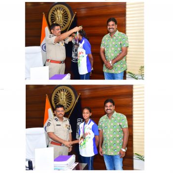 కెనోయ్ ఛాంపియన్ షిప్ లో కాంస్య పతక  విజేత గొలుగూరి వర్షితను అభినందించిన నగర  పోలీస్ కమిషనర్ శ్రీ ఎస్.వి. రాజ శేఖర బాబు ఐ.పి.ఎస్.గారు - ది. 29.05.2025