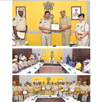 పోలీసు కానిస్టేబుల్స్ గా సెలెక్ట్ అయిన హోంగార్డులను మేమేంటోతో సత్కరించి అభినంధించిన నగర పోలీసు కమిషనర్ శ్రీ ఎస్.వి.రాజ శేఖర బాబు ఐ.పి.ఎస్.గారు - ది. 05.08.2025