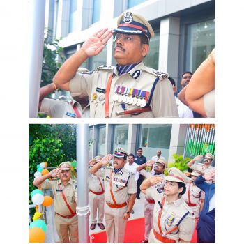 79వ స్వాతంత్ర్య దినోత్సవం సందర్భంగా జాతీయ పతాకాన్ని ఆవిష్కరించిన ఎన్.టి.ఆర్ జిల్లా పోలీస్ కమిషనర్ ఎస్.వి.రాజ శేఖర బాబు ఐ.పి.ఎస్. గారు - ది. 15.08.2025