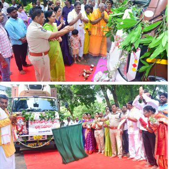 తిరుమల బ్రహ్మోత్సవాల నేపధ్యంలో నిత్యాన్నధానం నకు సురక్షా కమిటీ కన్వినర్ శ్రీ కె.నరసయ్య గారి ఆధ్వర్యంలో 10 టన్నుల కూరగాయల లారీను ప్రారంభించిన పోలీసు కమిషనర్ శ్రీ ఎస్.వి.రాజ శేఖర బాబు ఐ.పి.ఎస్.గారి దంపతులు-21-09-2025