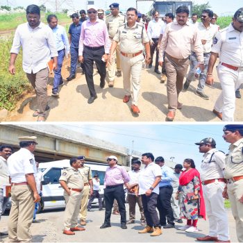 దసరా శరన్నవరాత్రి ఉత్సవాలు మరియు విజయవాడ ఉత్సావ్ కార్యక్రమాల నేపథ్యంలో వాహనదారుల సౌలభ్యం కోసం వెస్ట్ బైపాస్ ఏరియాను పరిశీలించిన పోలీస్ కమీషనర్ మరియు జిల్లా కలెక్టర్ గార్లు - 18.09.2025