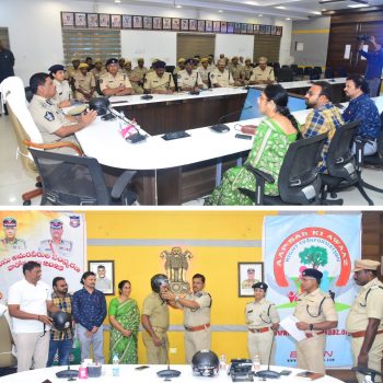 పోలీస్ కమీషనర్ శ్రీ ఎస్.వి.రాజ శేఖర బాబు ఐ.పి.ఎస్.గారి చేతుల మీదుగా హోంగార్డ్స్ లకు హెల్మెట్స్ అందజేత  -24-10-2025.