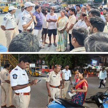 రహదారి భద్రత నియమాలపై అవగాహన కల్పిస్తున్న ఎన్.టి.ఆర్.జిల్లా పోలీసులు 13.11.2025