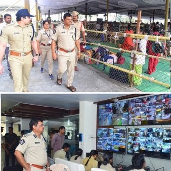 భవానీ దీక్షా విరమణ బందోబస్త్ ఏర్పాట్లను స్వయంగా  పరిశీలిస్తున్న నగర పోలీస్ కమీషనర్ శ్రీ ఎస్.వి.రాజ శేఖర బాబు ఐ.పి.ఎస్.గారు 11.12.2025